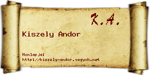 Kiszely Andor névjegykártya