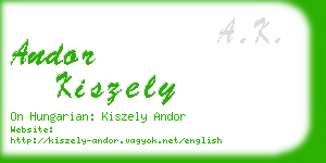 andor kiszely business card
